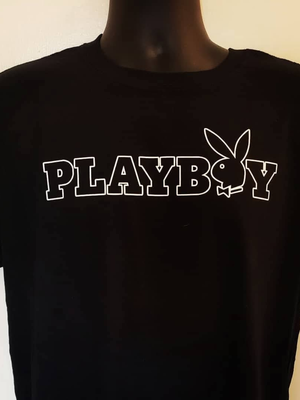 PLAYBOY Black Tee with White Logo